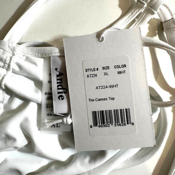 NWT Andie Swim x Demi Moore The Cannes Bikini Top White XL Beach Pool Resort - Picture 8 of 8